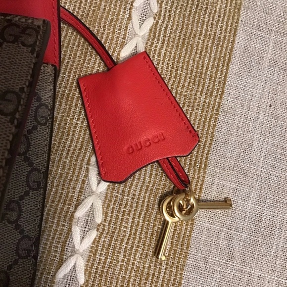 Gucci Padlock GG Shoulder Bag Chain Strap Brown Red Gold Hardware - Picture 12 of 13